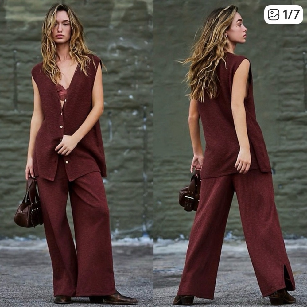 NWT Free People Beach Russet Women's vest and pants Set